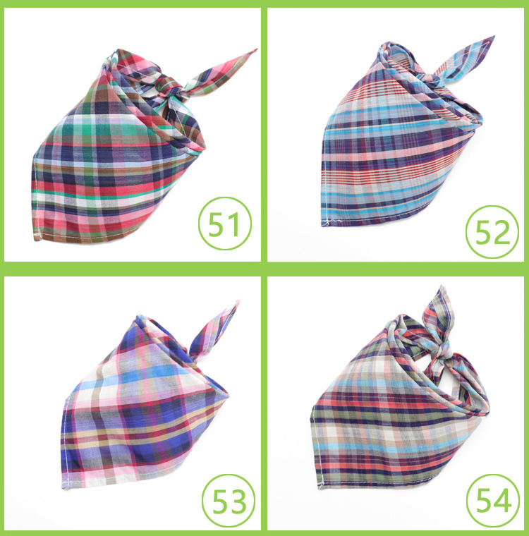 Pet scarf: Fashionable Scottish style checkered dog drool towel, thickened velvet cotton pet triangle towel pic 15