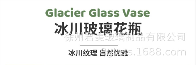Nordic glacier patterned transparent glass vase, ins feng shui flower arrangement vase, living room decoration, Internet celebrity vase pic 4