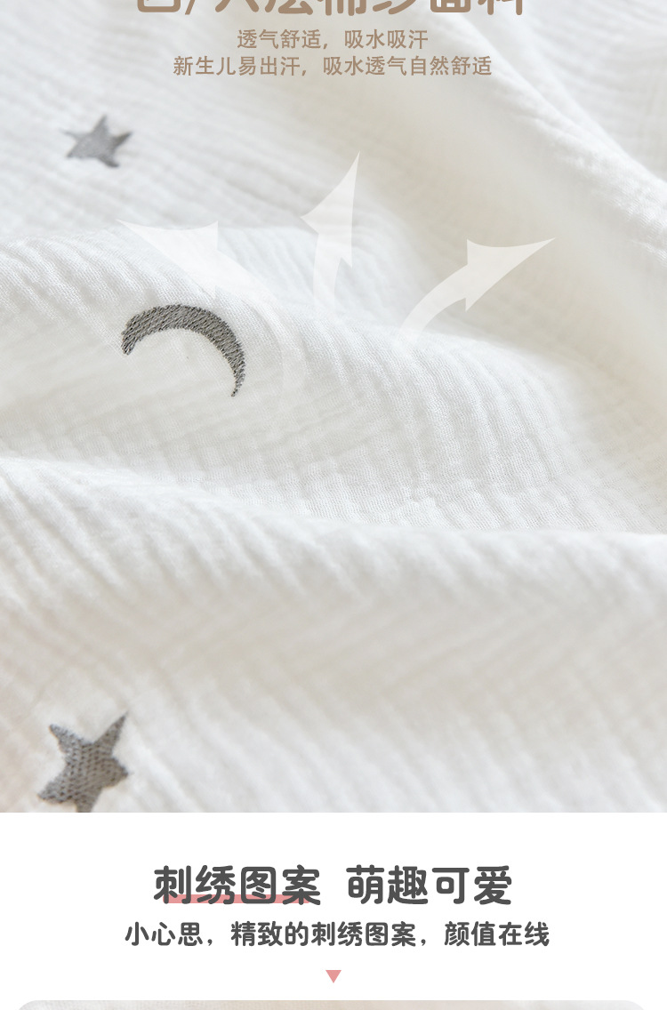 新生婴儿纯棉抱被0-12月宝宝春秋纱布刺绣抱被产房襁褓包单裹巾详情5