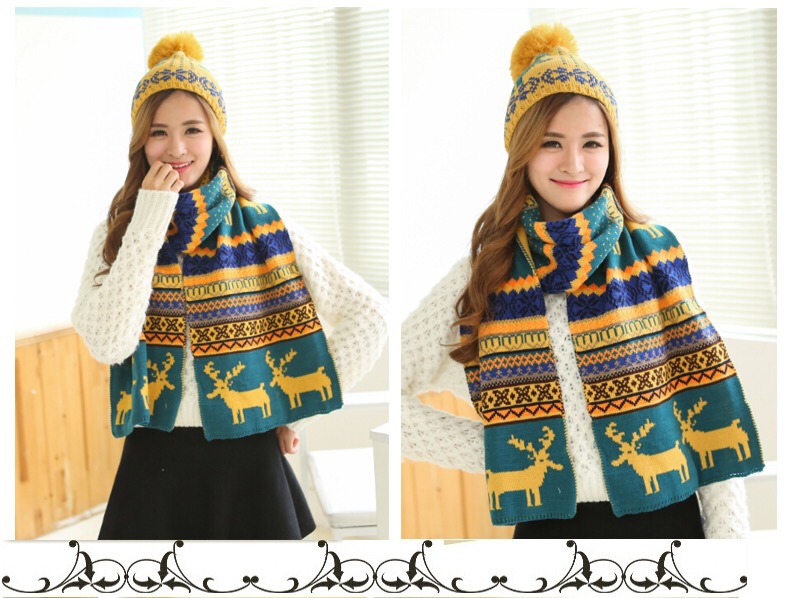 Hat and scarf dual-purpose knitted set, winter outdoor hat set, warm jacquard knitted cap manufacturer wholesale pic 4