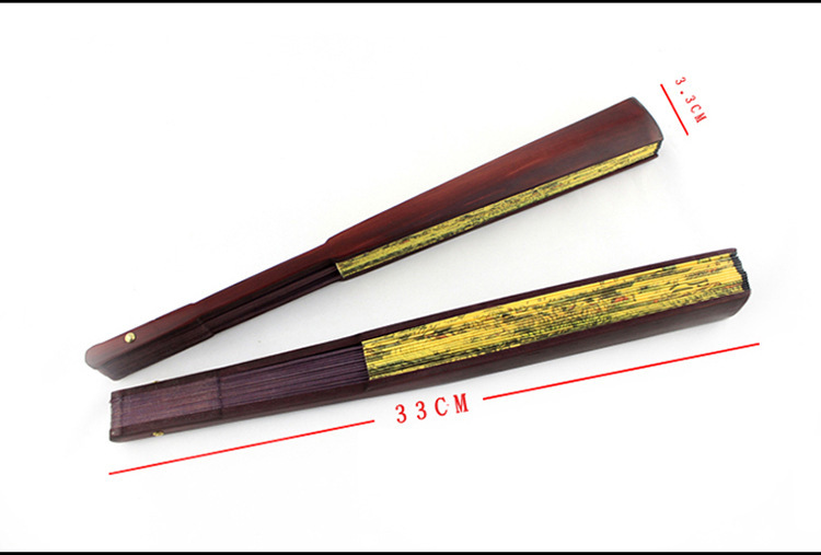 国潮古风10寸男扇中国风双面图案印刷折扇表演道具绢布扇子批发详情13