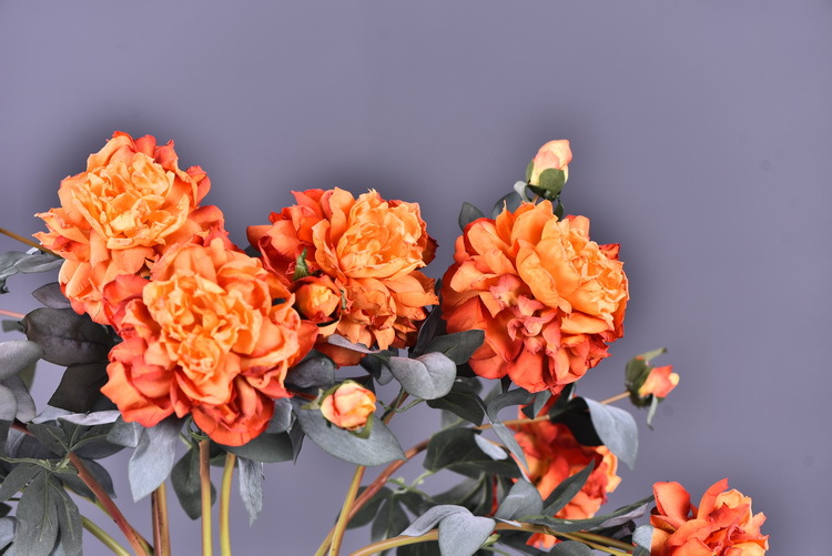 Factory direct sales of 2 simulated peonies, retro charred edge simulated peonies, soft decoration floral art for living rooms, lobbies and homestays pic 15