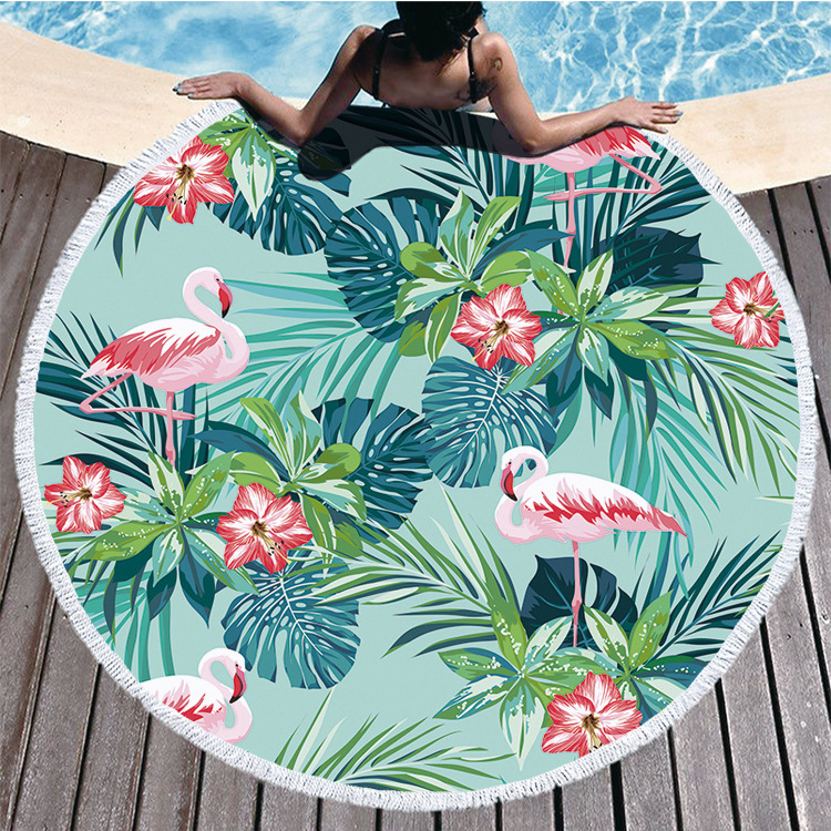 Toalla de playa personalizada crossover venta caliente nueva llegada hogar 3D digital flamingos impresión toalla de piscina toalla absorbente pic 7