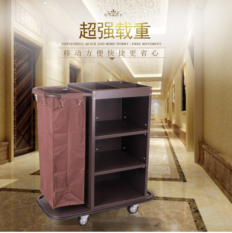 Customized single-sided room trolleys, hotel service trolleys, hotel room trolleys, cleaning work hand carts and linen trolleys pic 5