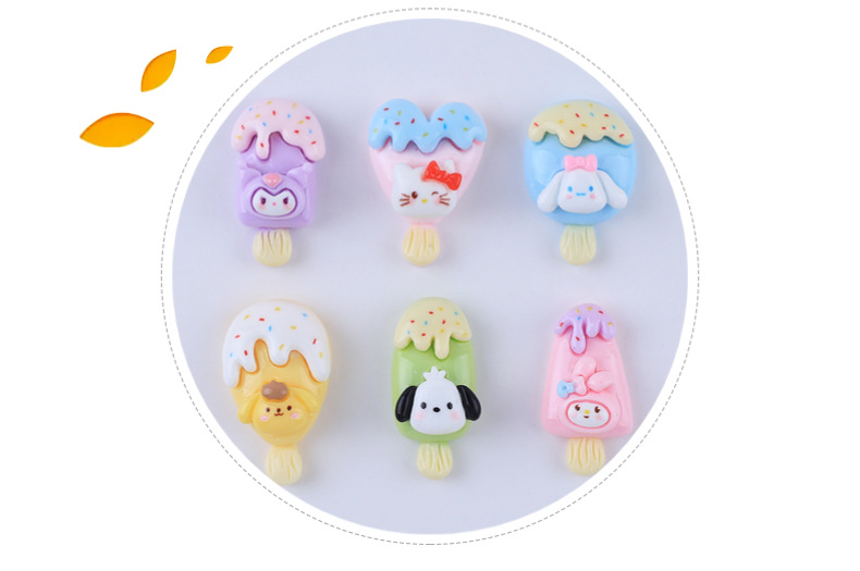 diy bright colored needle animal ice cream, homemade cream glue, mobile phone case material, refrigerator stickers, resin accessories wholesale pic 3