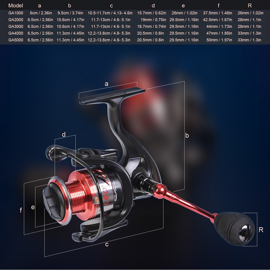 28098 LEO/ LeOU [GA Series Metal Spinning Wheel Fishing Gear] Metal rocker arm Aluminum alloy line cup fishing gear pic 2