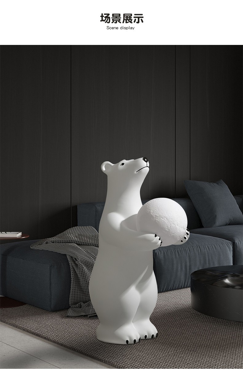 Creative polar bear welcoming large floor-standing decorative items, decorative lights, living room entrance hall home decorations, housewarming and opening gifts pic 14