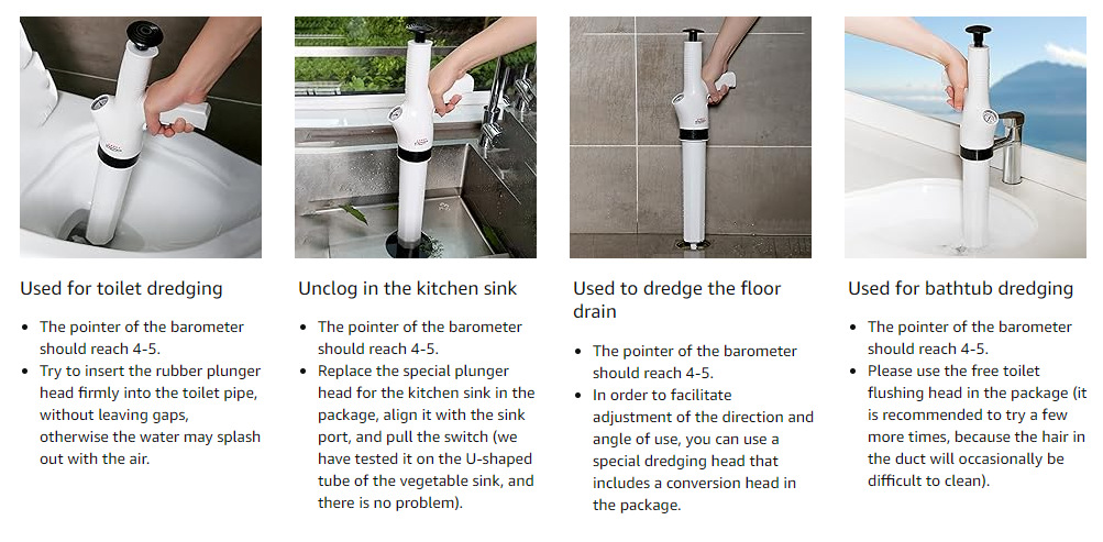9合1空气柱塞适用于马桶马桶柱塞排水柱塞高压厨房浴室排水管浴缸详情1