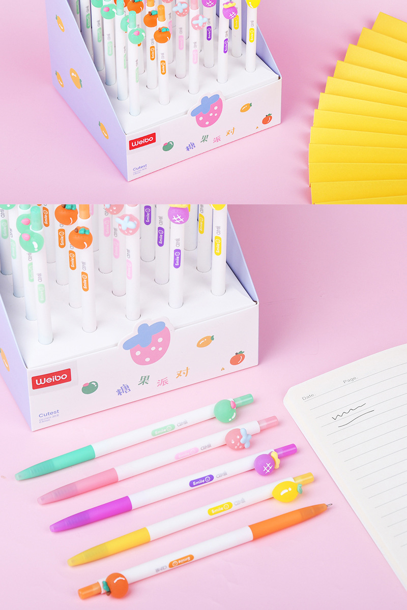 Weibo Cute Card Smooth and Simple 0.5mm Press gel Pen Factory direct sales New pen tip office supplies pic 6