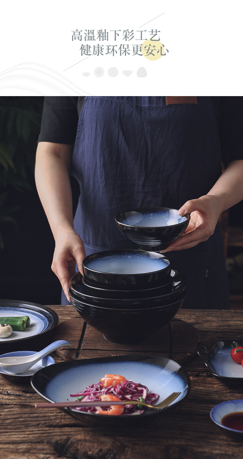 Japanese-style kiln-changed tableware returns to the natural and simple beauty. The kiln-changed glaze color process offers five glaze colors to choose from for ceramic tableware pic 10