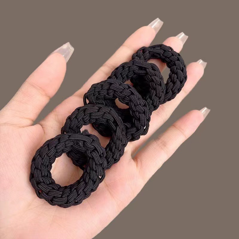 The basic thickened hair tie is simple and versatile for women. The hand-woven high-elasticity hair tie is strong and durable with leather bands pic 4