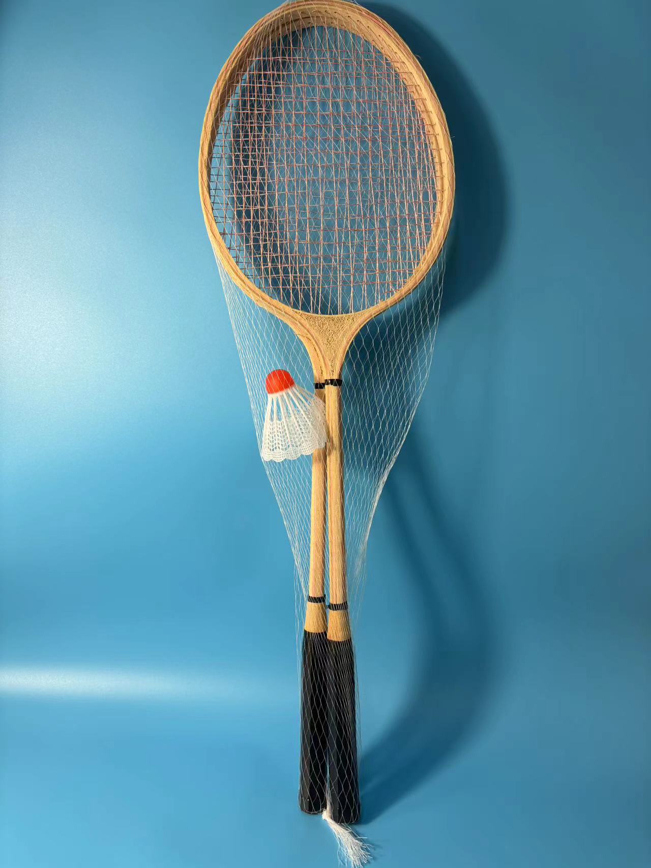 跨境外贸木头羽毛球拍木质纤维丝网线体育用品批发厂家直销详情5