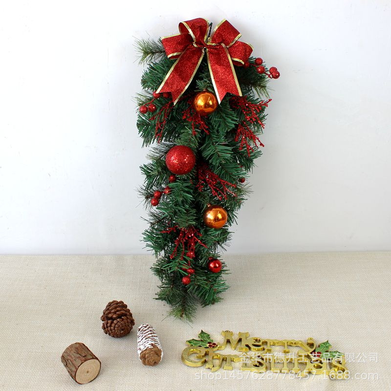 Desheng Cross-border E-commerce Christmas wreath, rattan door lintel, upside-down tree, hotel scene decoration, Christmas hanging ornaments pic 14