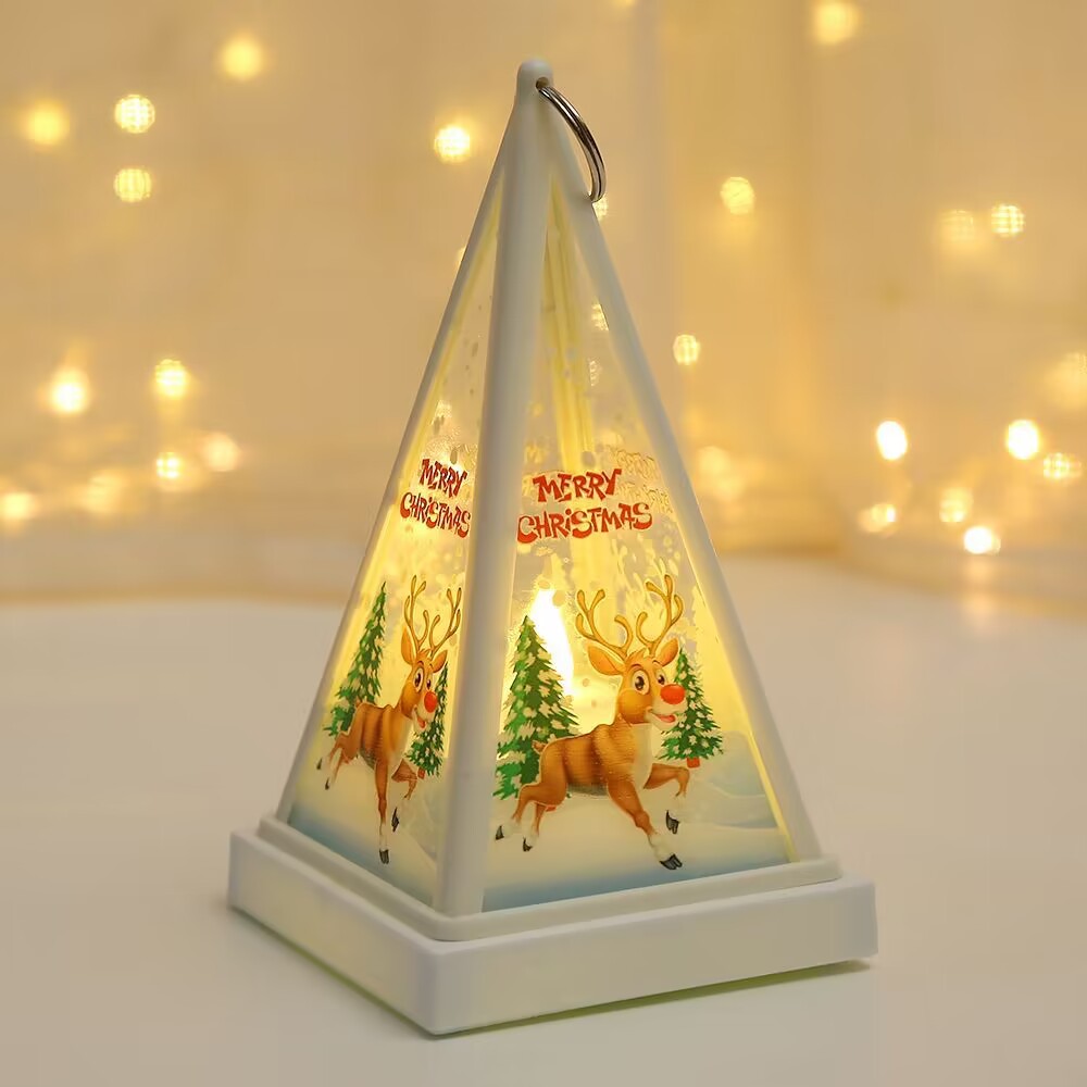 New Christmas decorations: Hand-held triangular wind lamps, night lights, pendants, LED electronic candles, candlestick lights pic 20