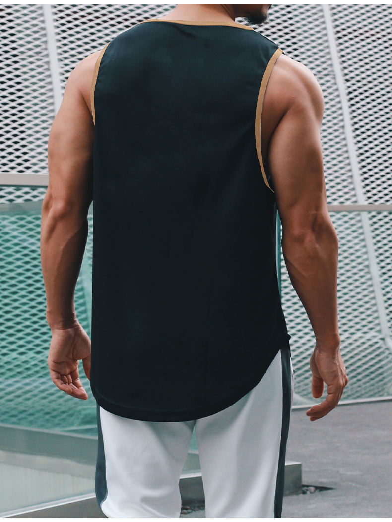 Summer marathon quick-drying sports vest for men, sleeveless shoulder, running training, basketball, loose fitness vest pic 31