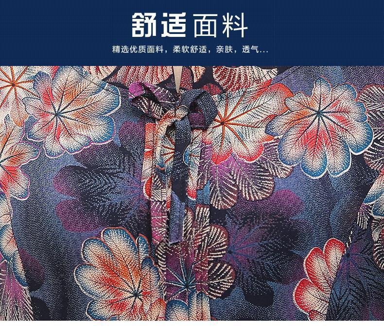 中老年人女装夏天60岁70奶奶大码夏装长裙长款过膝妈妈宽松连衣裙详情4