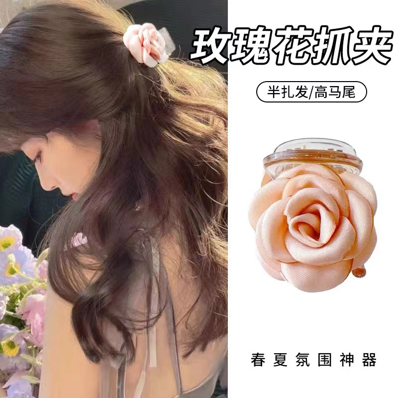 New bow lace large intestine hair band, girlish Korean style, high-end feel, low ponytail hair rope, hair flower, hair accessory factory pic 1