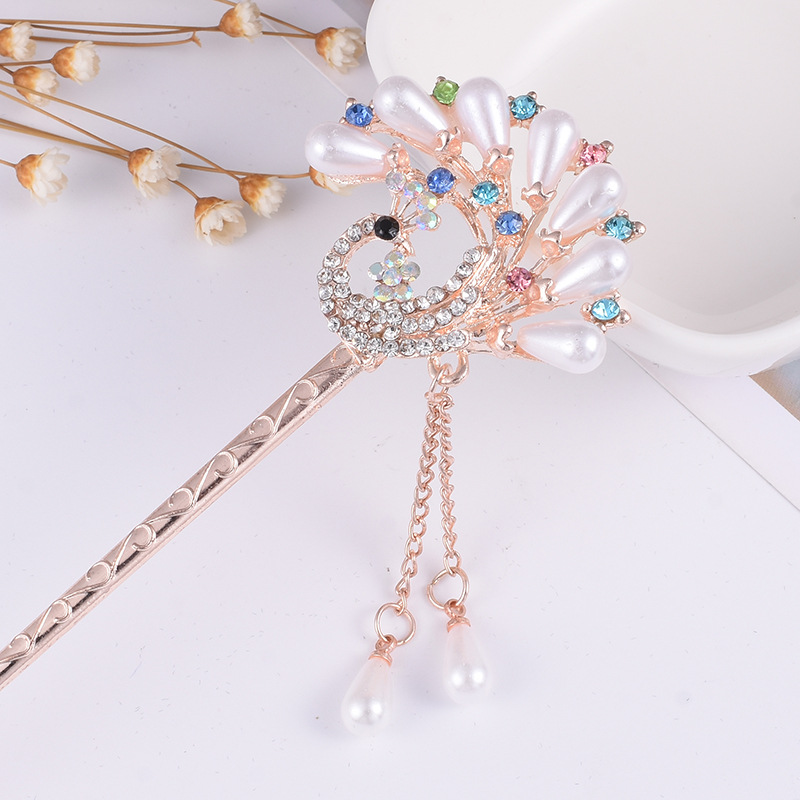 New floral tassel step hairpins, retro and elegant style hair hairpins, ancient-style Hanfu cheongsam hair accessories for women wholesale pic 19