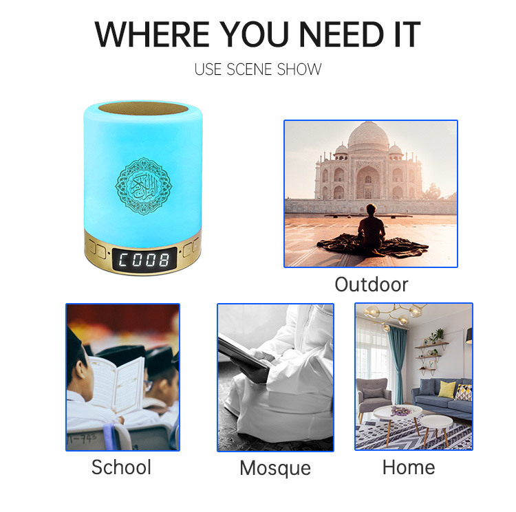 Equantu Bluetooth music speaker Light SQ122 Night Light Smart app control AZAN mp3 player pic 7