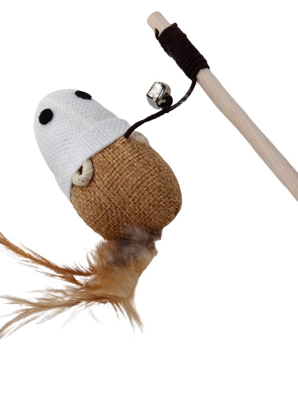 Fun interactive pet toys to relieve boredom: cat teaser, feather mouse, bell cat teaser, pet cat teaser pic 1