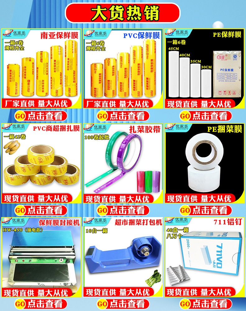 超市酒店饭店餐厅 渤源透明包装食品 pvc水果蔬菜保鲜大卷保鲜膜详情1