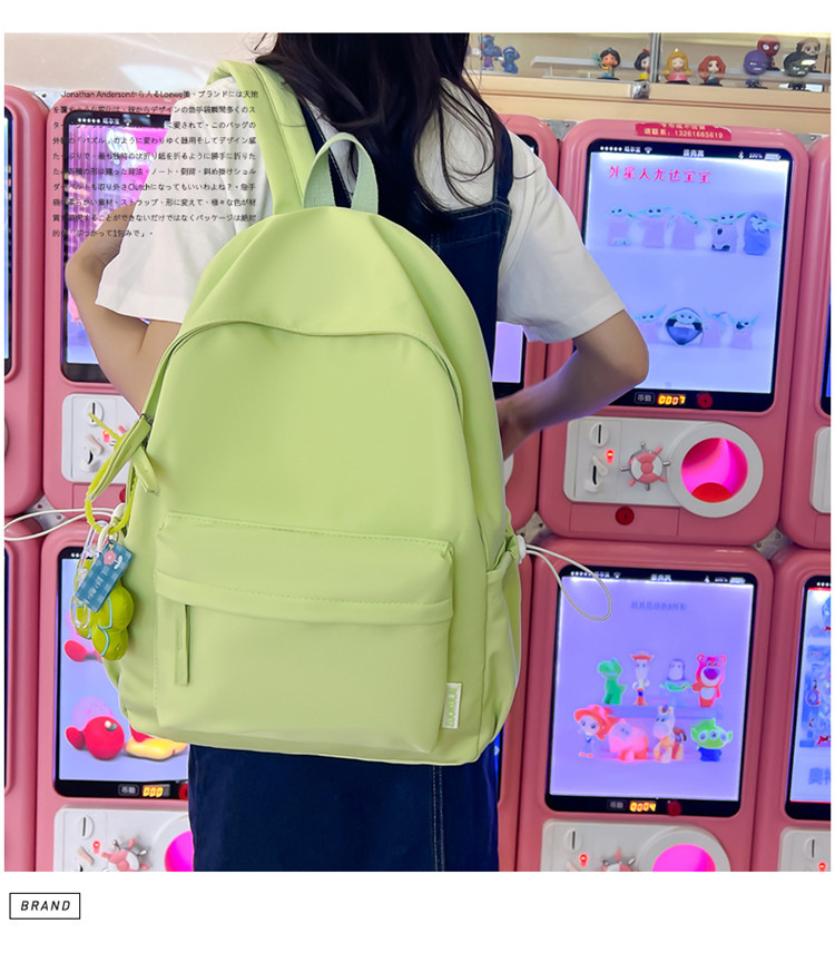 高颜值小清新ins纯色书包大学生背包新款初中高中生大容量双肩包详情3