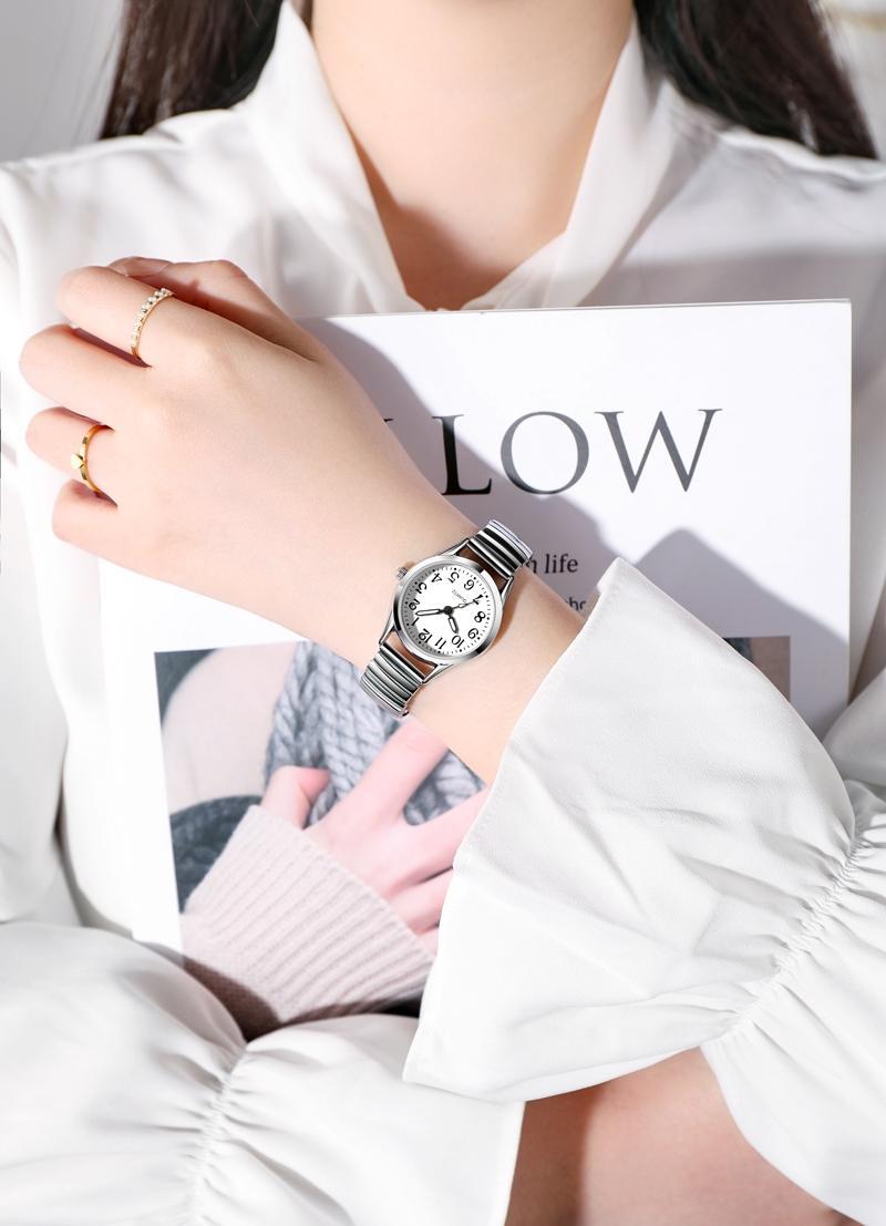 中老年人松紧弹簧带老人手表男女大数字防水夜光石英手表批发详情16