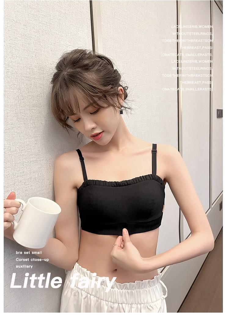 无肩带内衣女夏季薄款大胸显小胸聚拢抹胸防滑隐形防走光文胸女详情21