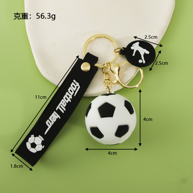 创意足球钥匙扣仿真迷你篮球挂件PVC软胶纪念品挂饰活动礼品批发详情27