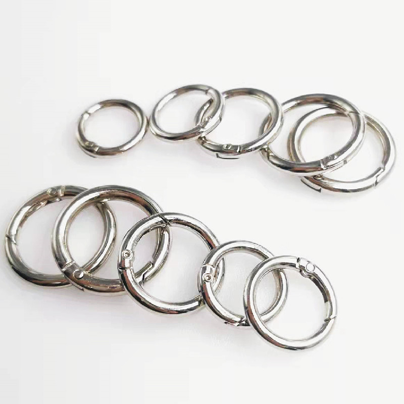 Zinc alloy spring ring, metal round buckle, open ring, key chain, luggage webbing, round hanging buckle, metal iron ring pic 18