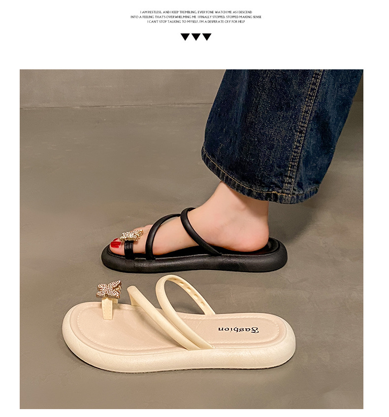 2024年新款时尚厚底凉鞋女夏季仙女风百搭软底防滑套趾沙滩罗马鞋详情23