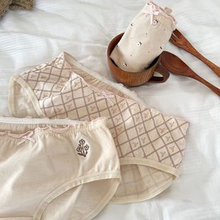 咔喵少女日系内裤女简约舒适透气棉女士内裤低腰少女学生底裤头详情3