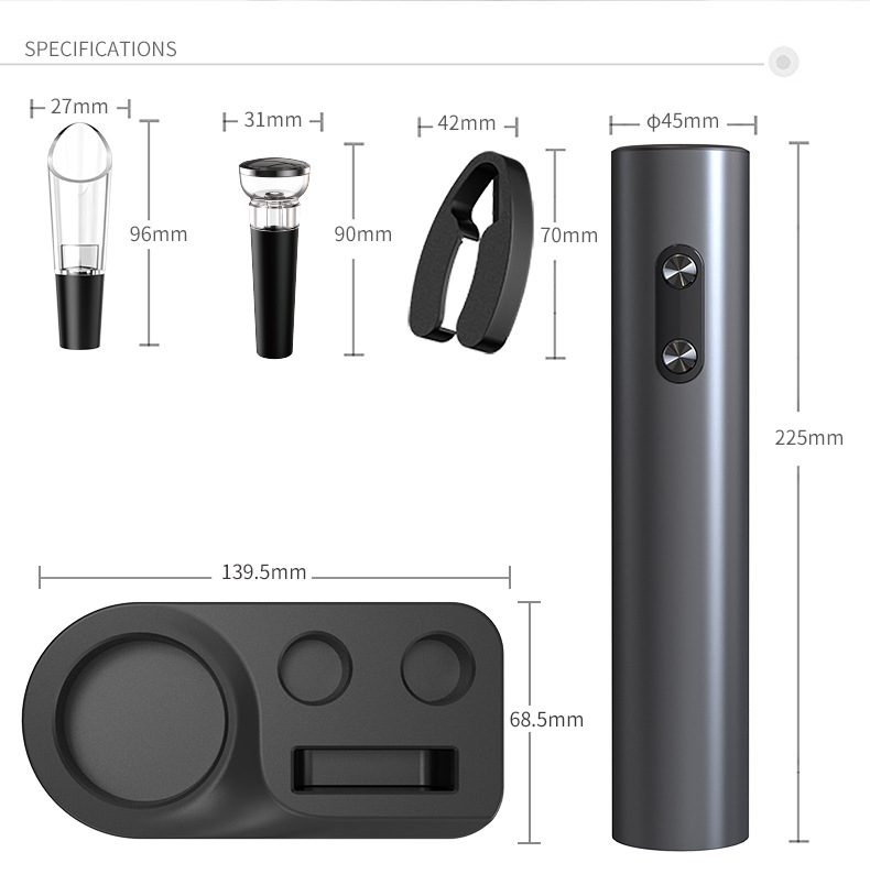 Factory stock base storage set, plastic ABS electric wine opener set, wine gift set pic 4