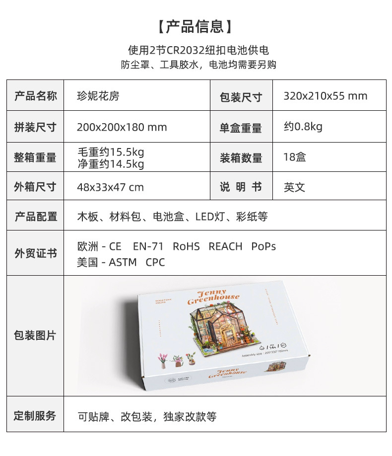 批发diy小屋手工制作微缩房子珍妮花房拼装模型玩具摆件圣诞礼物详情12