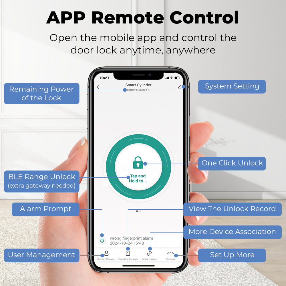 Graffiti control fingerprint smart lock core, all Bluetooth adjustable, universal apartment indoor office smart door lock pic 3
