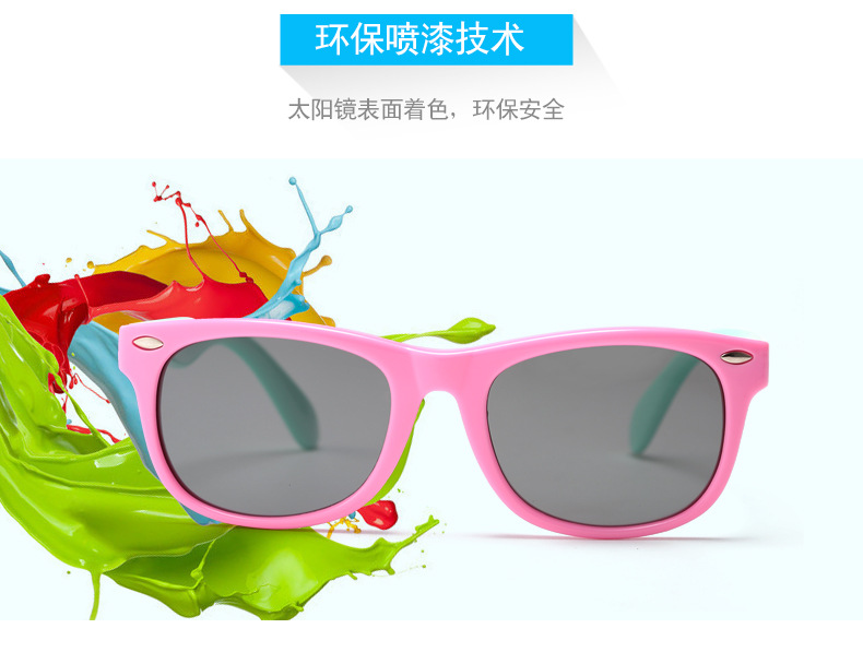 Nuevos niños gafas de sol polarizadas moda niños niñas personalidad cartoon rice booking baby shores wholesale pic 11