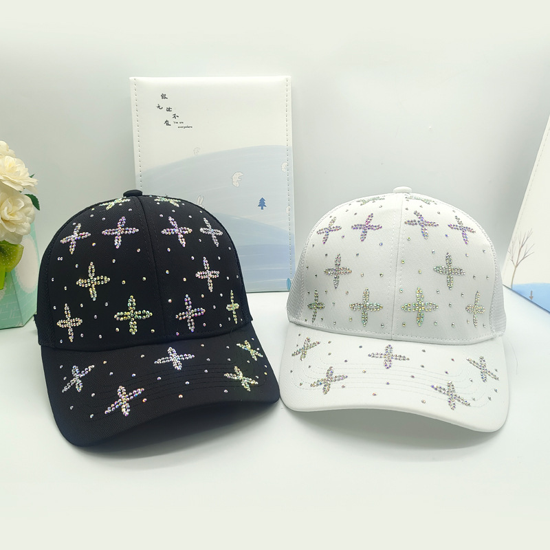 Xinwangjiang brand name Korean diamond-encrusted baseball caps, baseball caps, sun protection, fashionable and versatile new sunshade hats are in stock and available. We support one-piece consignment models pic 3