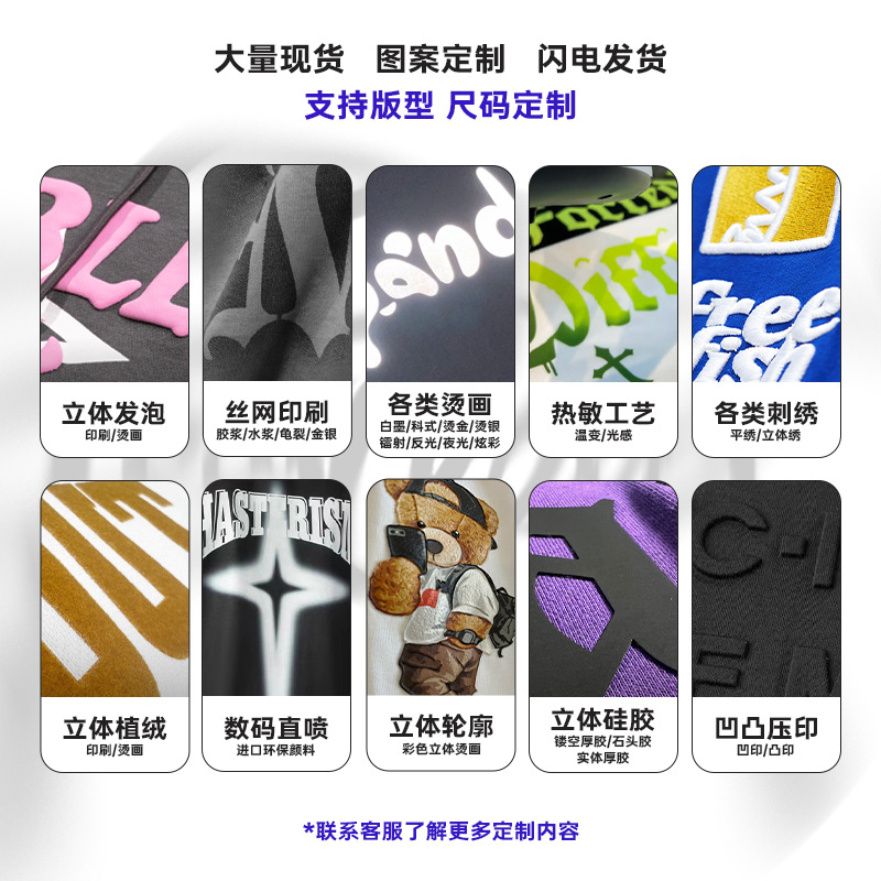 纯色重磅420g男式连帽卫衣宽松oversize美式毛圈套头连帽情侣外套详情5