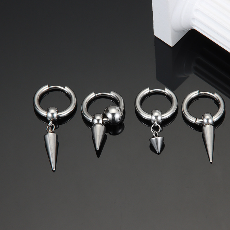 复古宝剑响箭个性嘻哈街头情侣耳环女耳饰潮男耳钉十字剑男士耳夹详情3