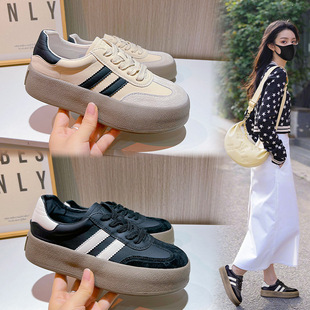 发泡底真皮阿甘鞋2025春季新款厚底增高运动鞋休闲女鞋百搭小白鞋详情5