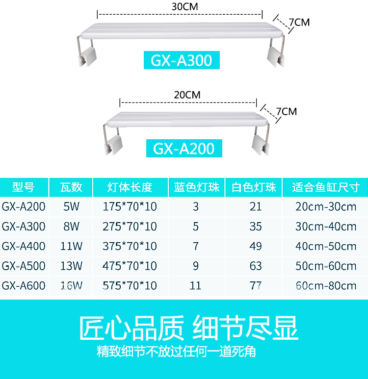 Aquarium fish tank LED aquatic plant light stand, full-spectrum lighting, grass light, fish tank stand light, small fish tank stand light pic 27