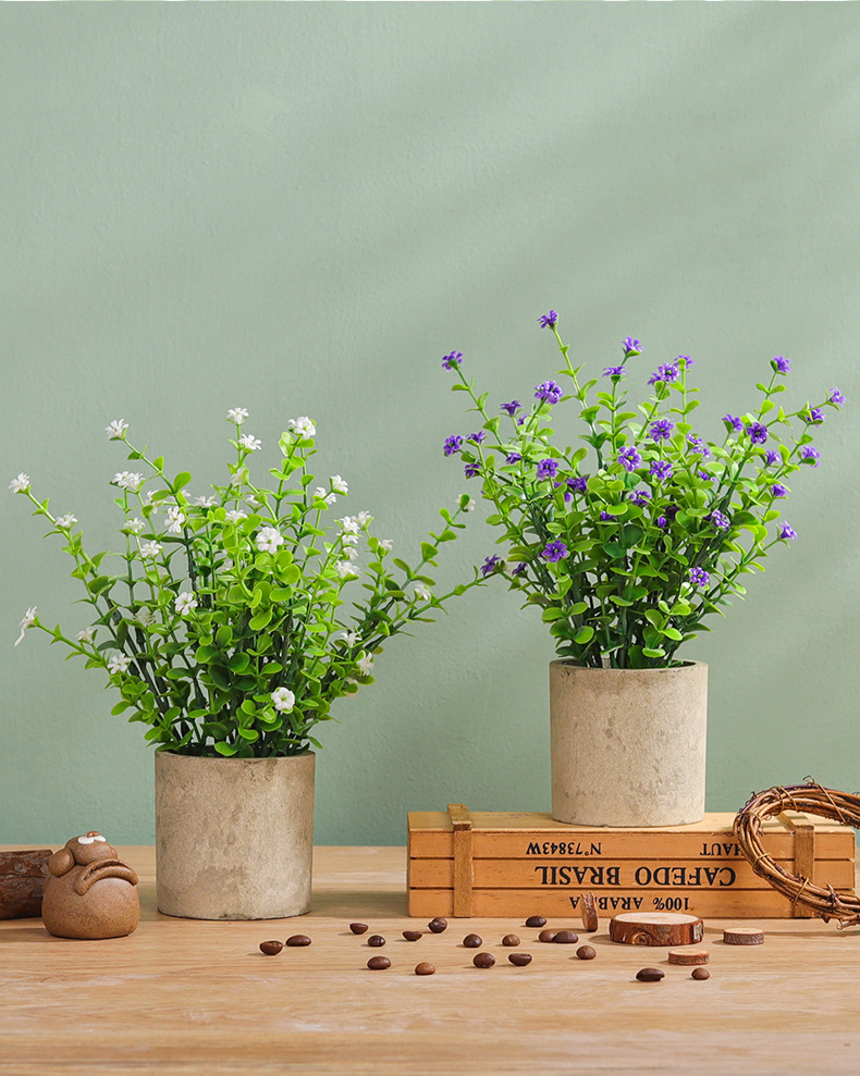 Wholesale artificial plant bonsai, home living room decorative items, fresh and simple potted flowers, artificial flower sets, artificial potted plants pic 3