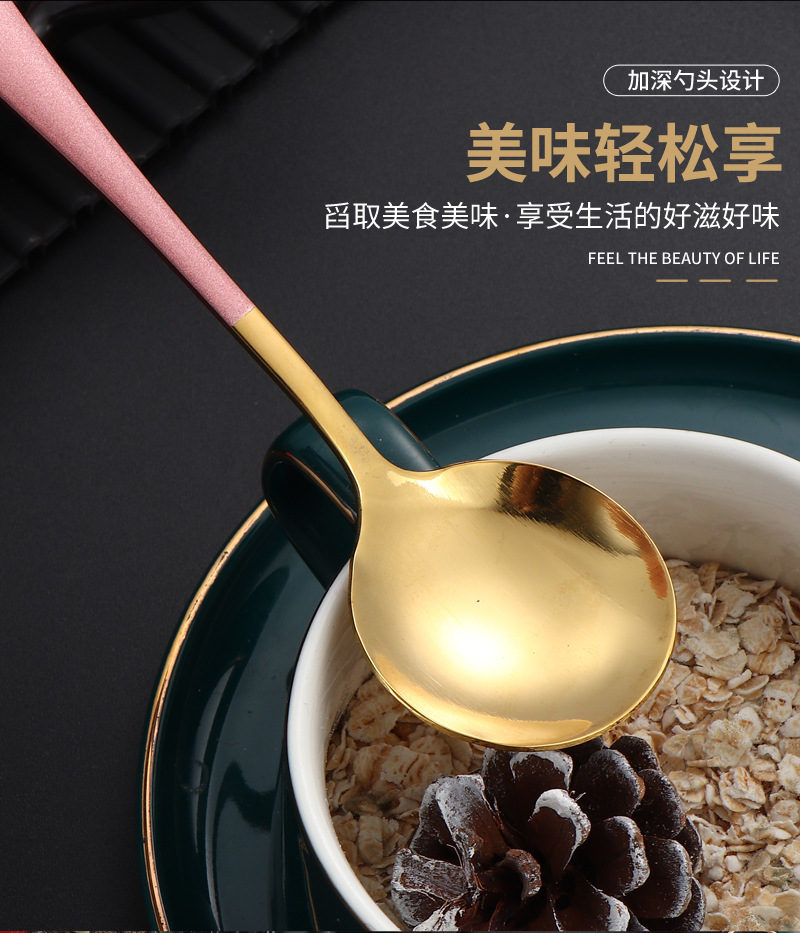 韩式不锈钢网红圆勺3号圆勺燕窝勺礼盒勺礼品勺家用勺西瓜勺汤勺详情3
