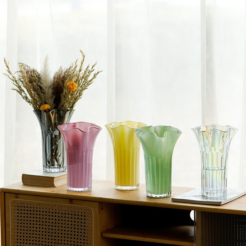 European retro glass vases, personalized and creative living room and office water-grown flower arrangement containers, decorative handicrafts pic 3