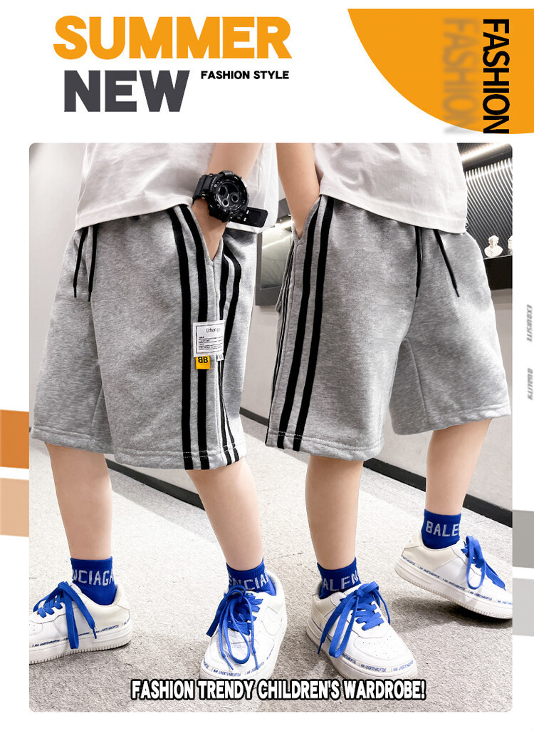 The 2022 new summer loose and stylish cotton capri shorts for boys are a trend of casual summer pants for middle-aged children pic 111