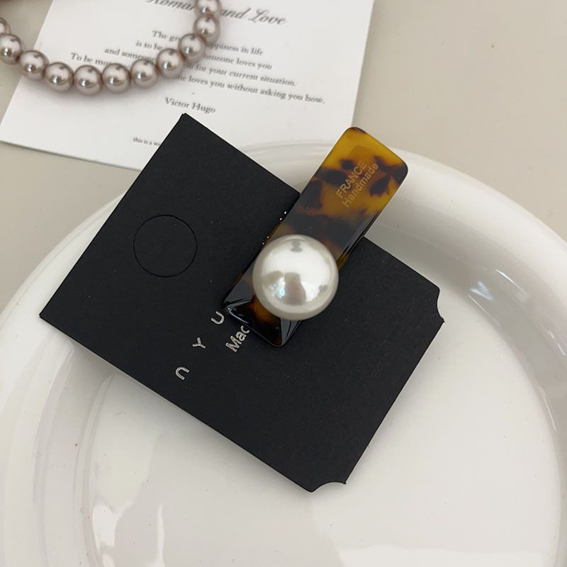 新款醋酸发夹刘海边夹韩国新款精致高级感简约珍珠一字鸭嘴夹发饰详情19