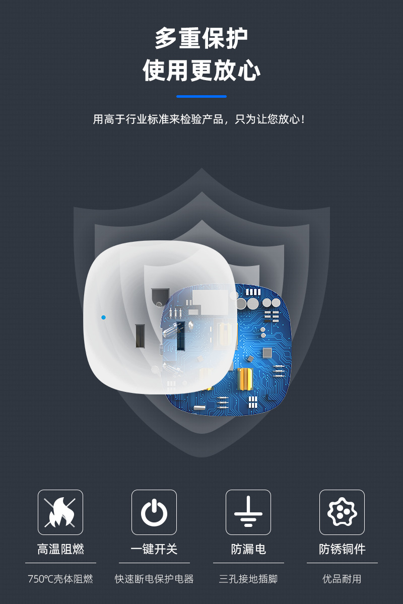 【 Tuya Smart 】wifi smart socket Voice timer Mobile phone control US-spec smart plug Cross-border pic 11