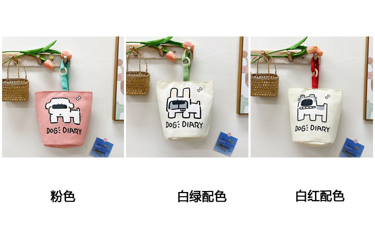 上班族便携妈咪帆布包购物学生可爱水桶型手拎便当带饭盒手提包女详情4