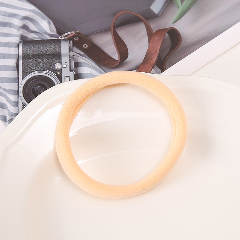 Wholesale of large colored towel loops, seamless adult rubber bands, high-elasticity ponytail tie, hair bands, headwear and hair ties pic 32