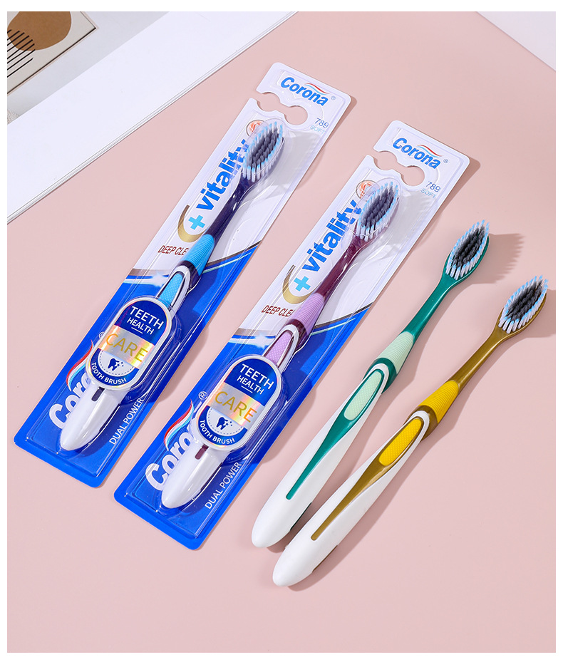 Wholesale of 789 high-quality adult soft-bristled toothbrushes in full English packaging, specially designed for export pic 12